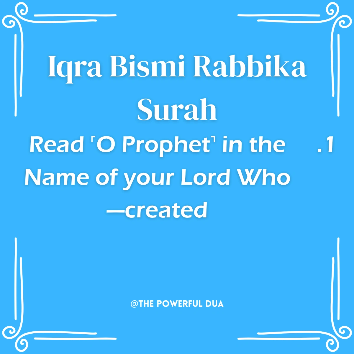 iqra bismi rabbika surah in english