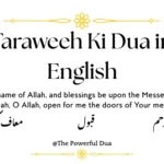 Taraweeh Ki Dua in English
