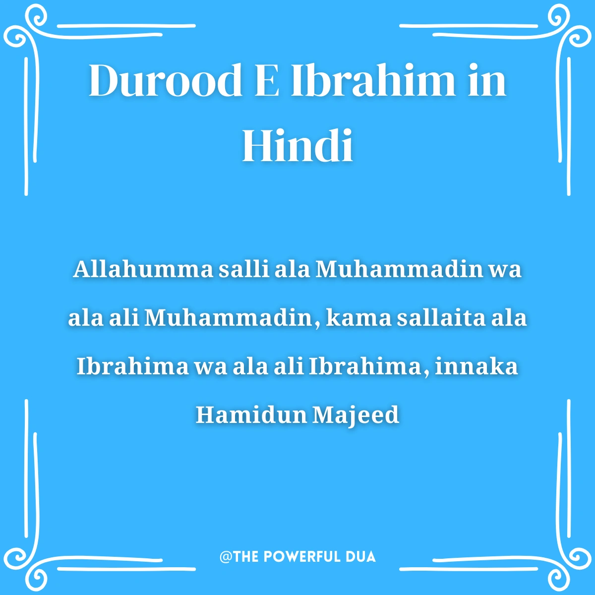 durood e ibrahim in hindi tarjuma