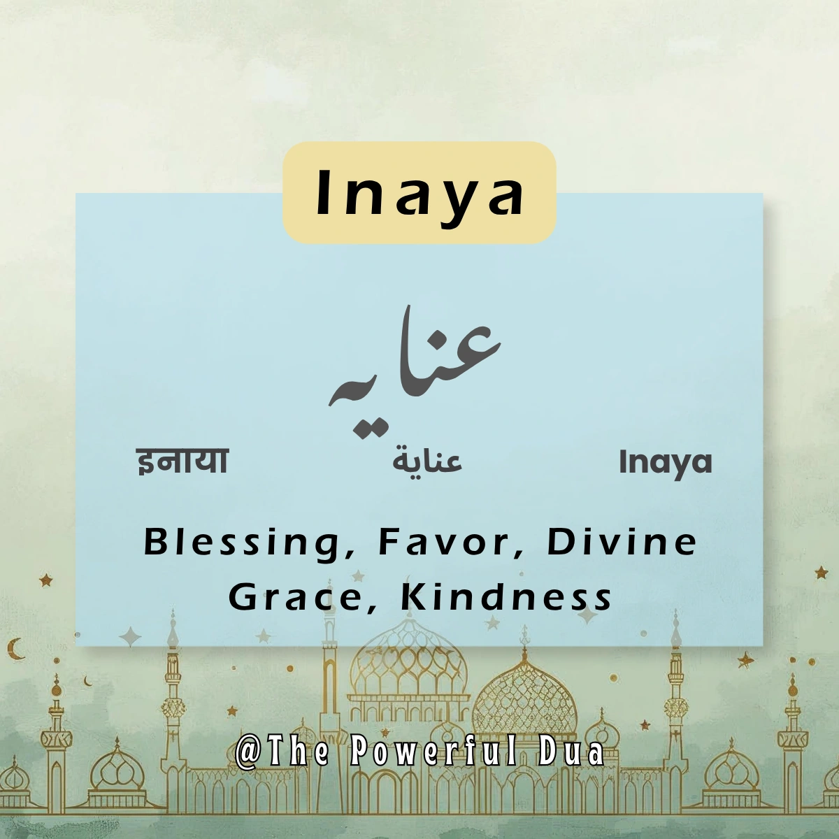 inaya name meaning in urdu in hindi